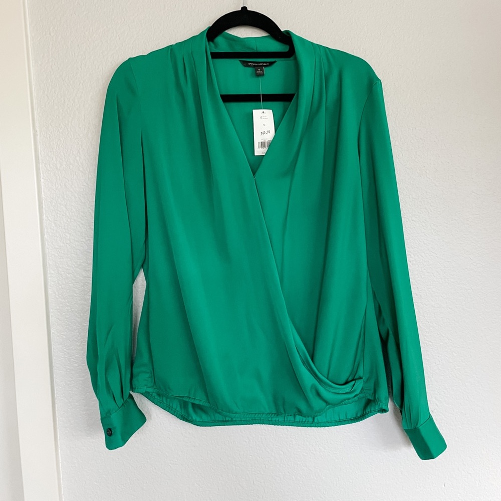 Teal Green Silk Blouse from Banana Republic